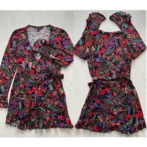 F21 Floral Print Wrap Mini Dress